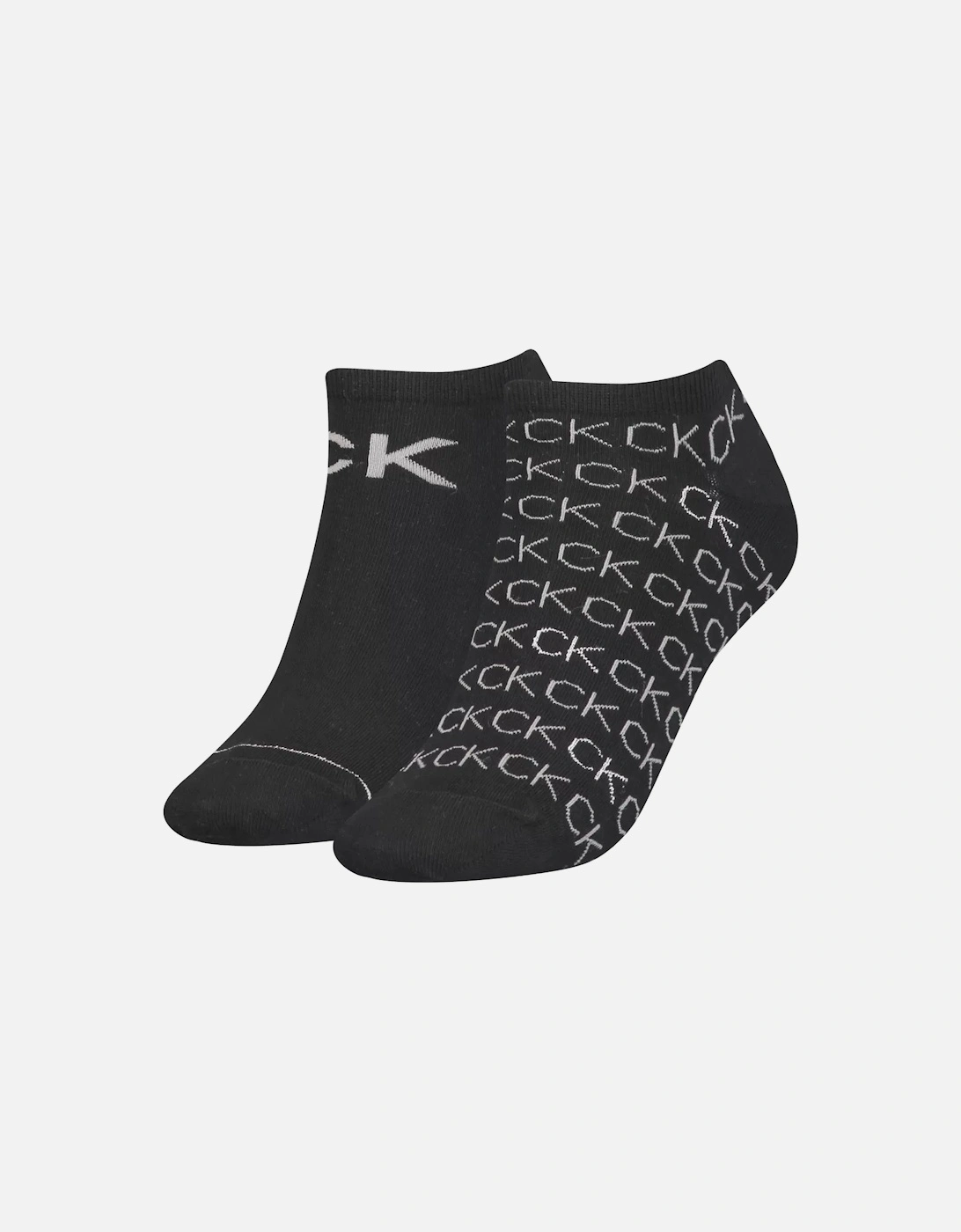 2 Pack Womens Logo Print Socks Black, 2 of 1