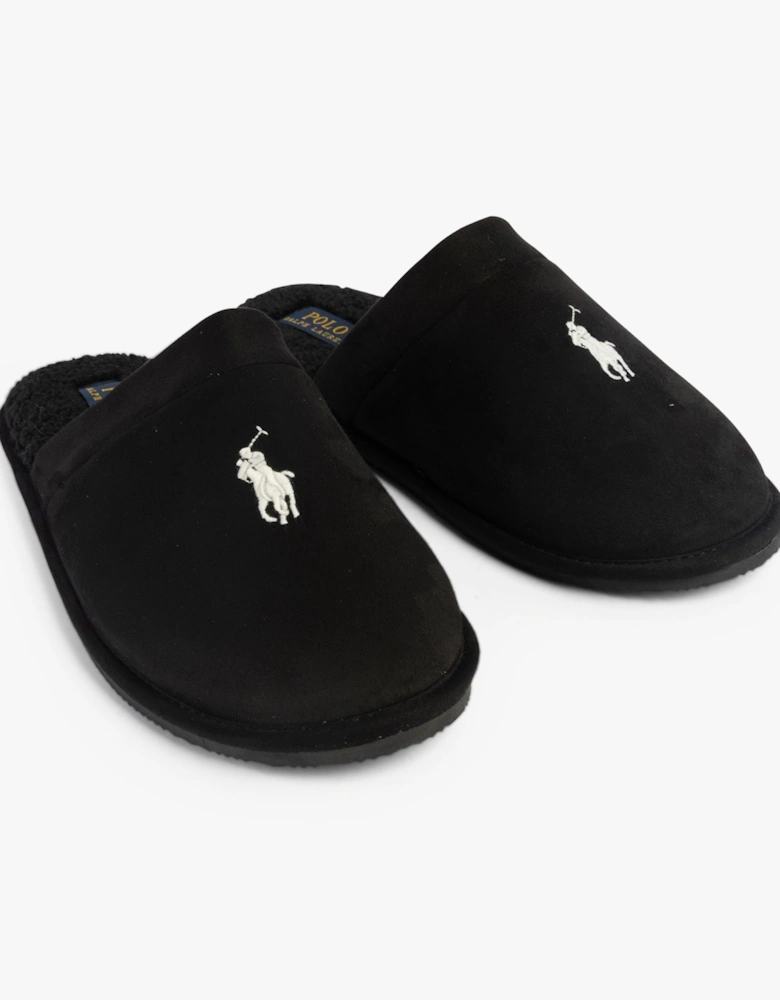 KLARENCE Mens Mule Slippers Black Micro