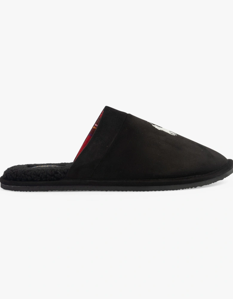 KLARENCE Mens Mule Slippers Black Micro