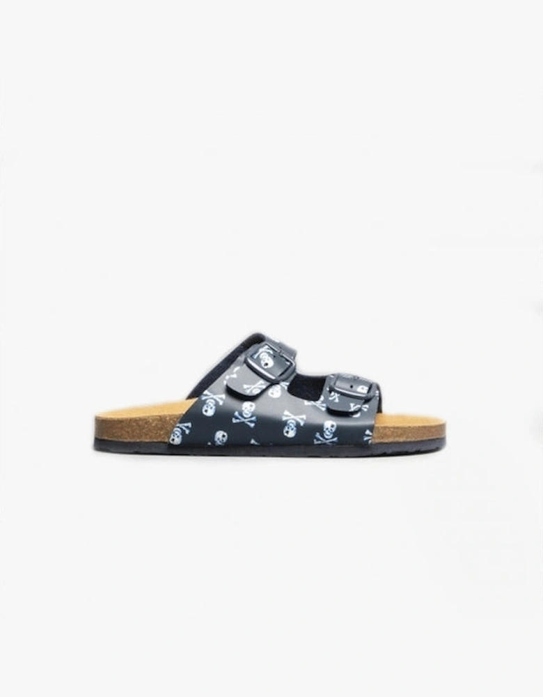 EXPLORER Boys Mule Sandals Navy Skull & Crossbones