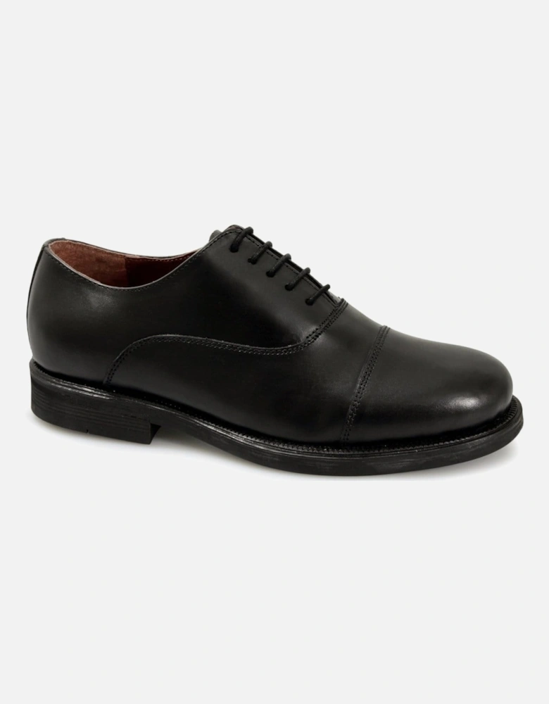 STUART Unisex 5 Eyelet Leather Oxford Uniform Shoes Black