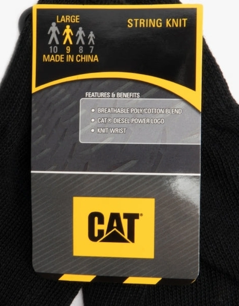 CAT 17408 Mens Heavy Knit Gloves Black Large