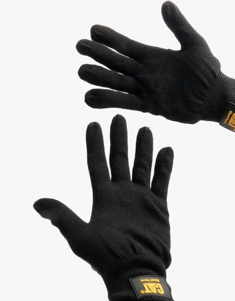 CAT 17408 Mens Heavy Knit Gloves Black Large