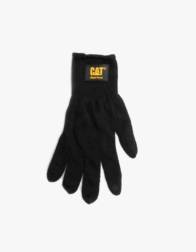 CAT 17408 Mens Heavy Knit Gloves Black Large