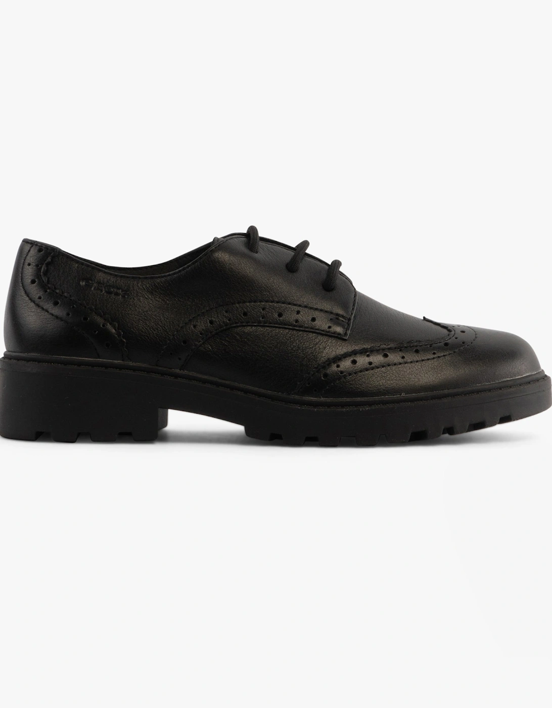 JR CASEY Girls Leather Brogue School Shoes Black