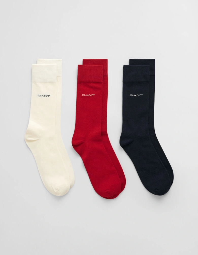 Mens 3 Pack Soft Cotton Socks Cream