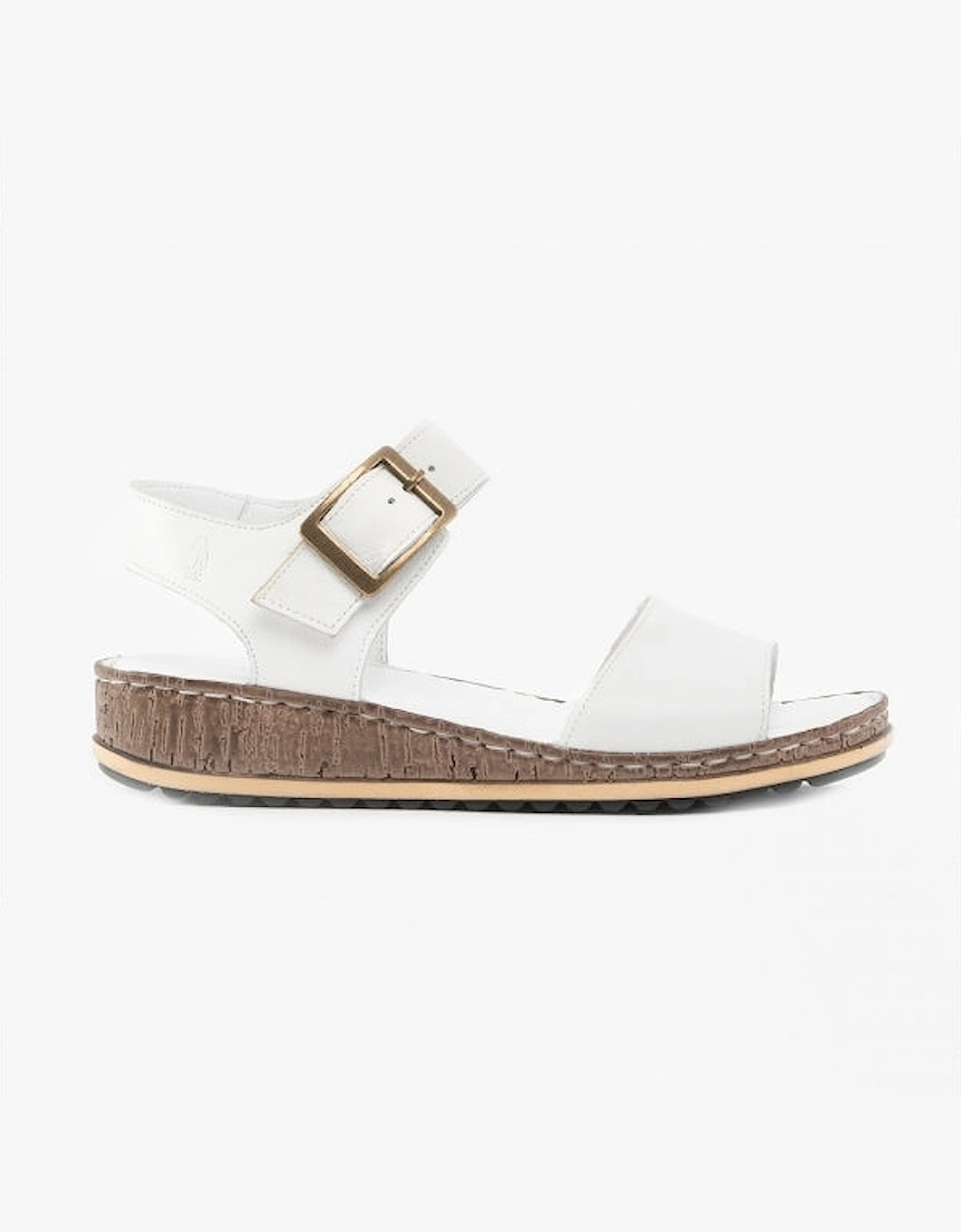 Hush Puppies Women's White Ellie Leather Sandals - Size: 8