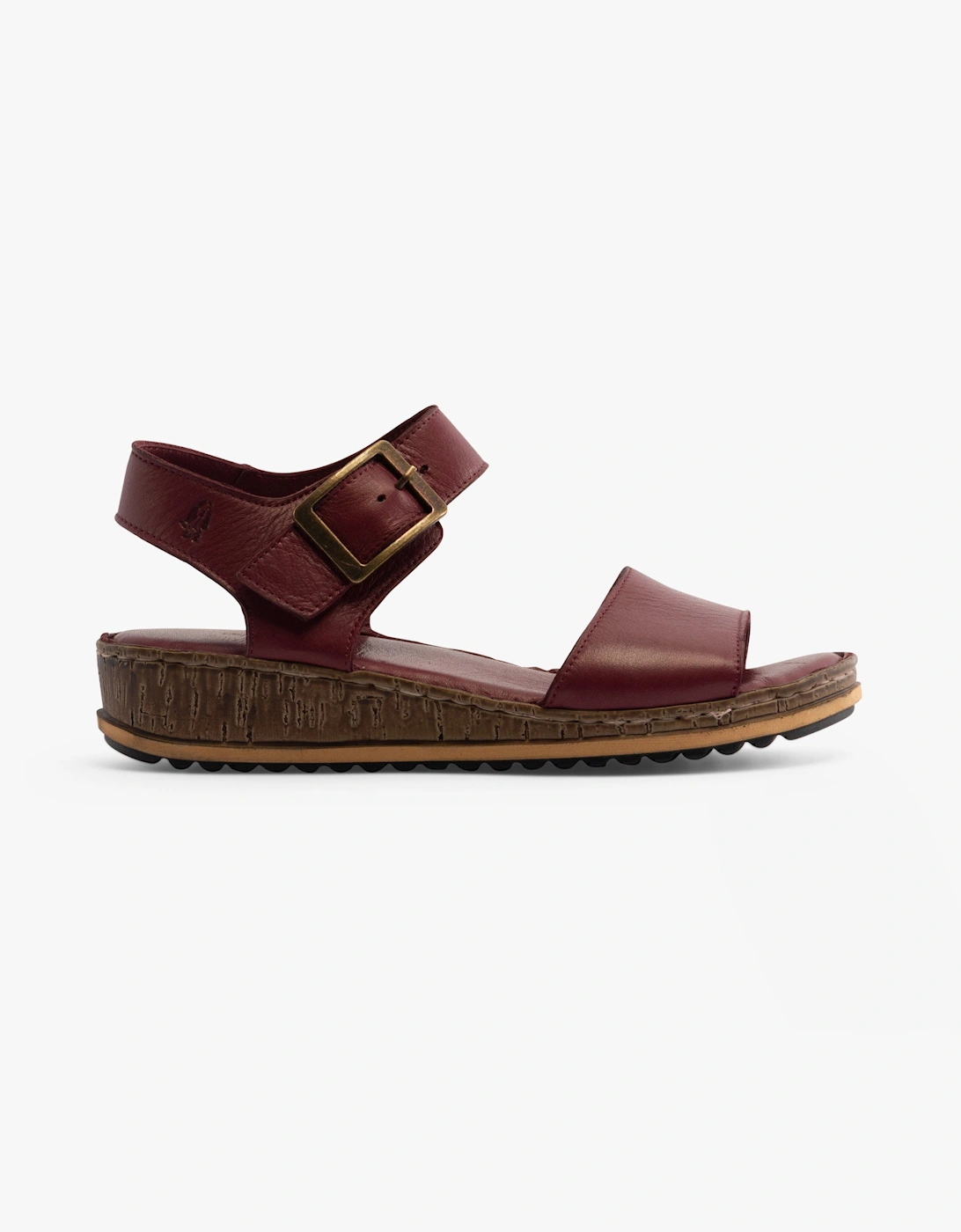 Hush Puppies Women's Red Ellie Leather Wedge Sandals Bordeaux - Size: 4
