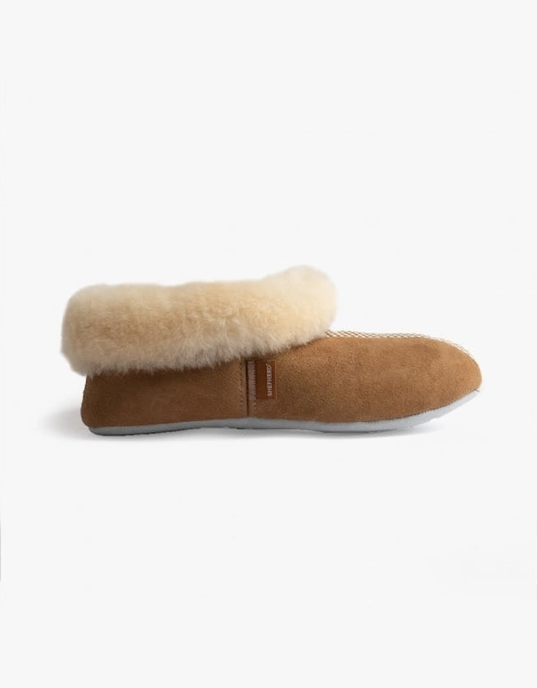 ANNABELLE Womens Sheepskin Full Slippers Chestnut