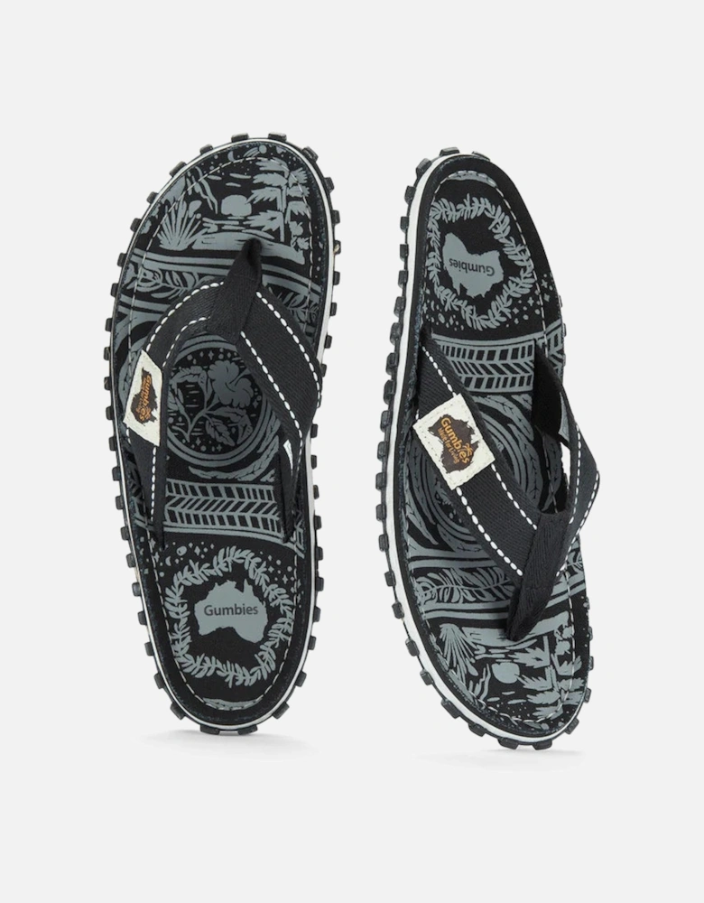 ISLANDER Unisex Recycled Flip-Flops Blue Midnight Black