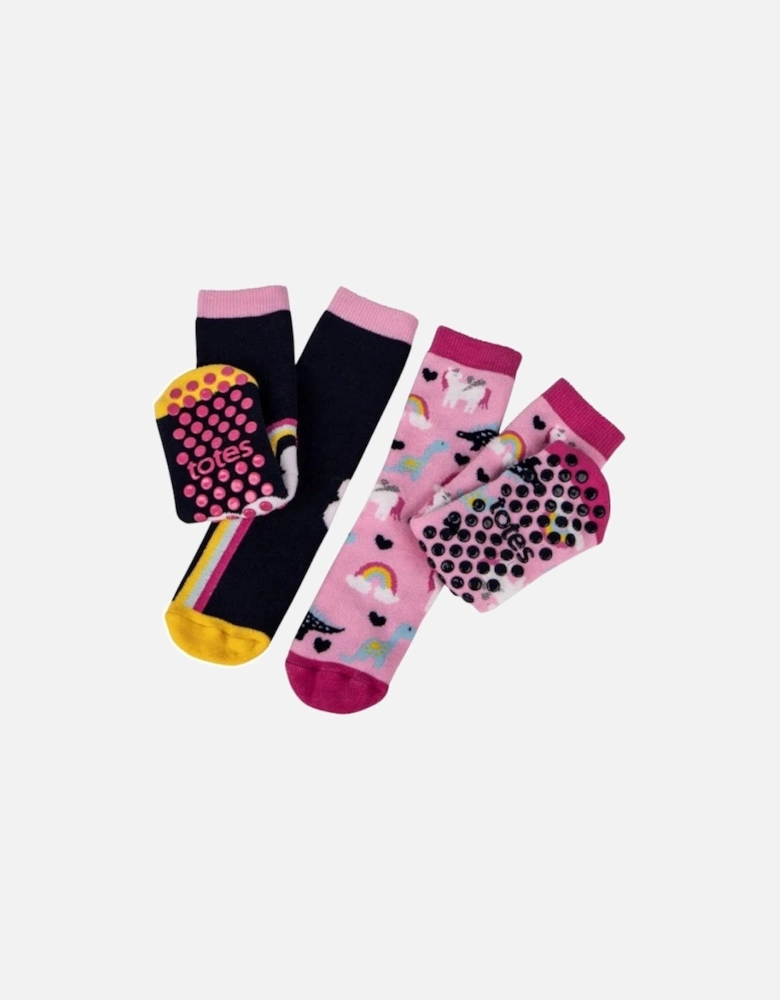 ORIGINAL-SOX (TWIN PACK) Kids Slipper Socks Unicorn