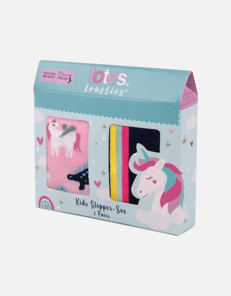 ORIGINAL-SOX (TWIN PACK) Kids Slipper Socks Unicorn