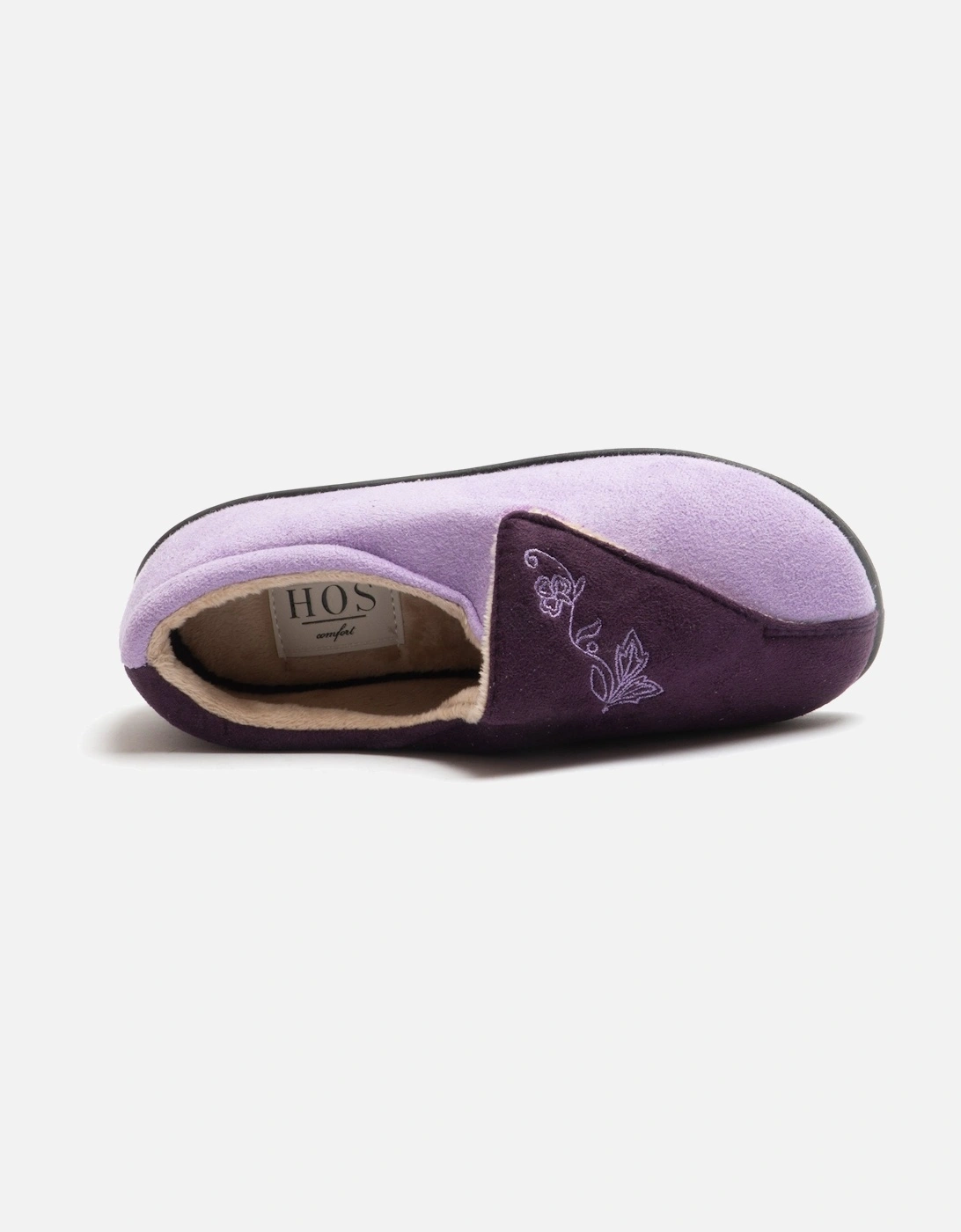 HETTIE Womens Extra Wide (2E) Touch Fasten Full Slippers Lavender