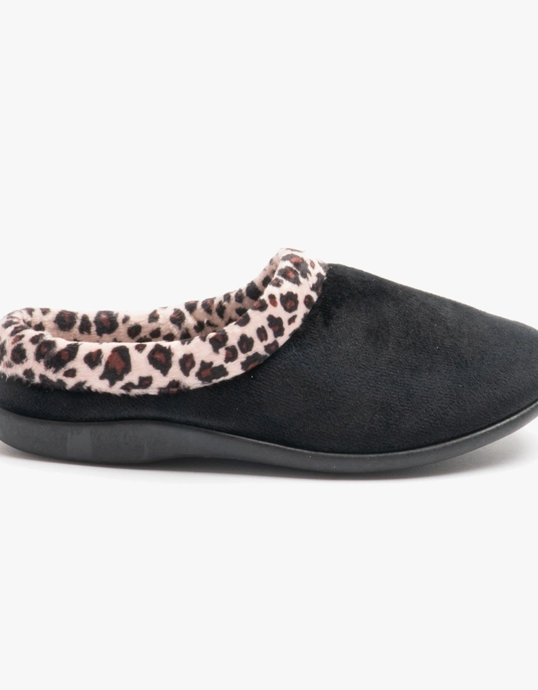 CHERYL Womens Mule Slippers Leopard