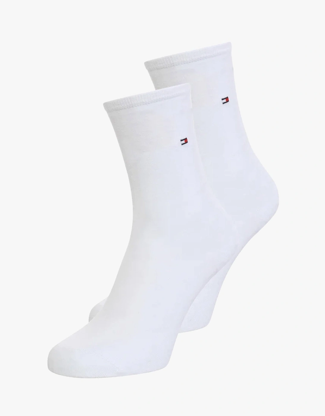Women's Tommy Hilfiger 2 Pack Womens Crew Socks White - Size: 6.5/6/8/7.5/7