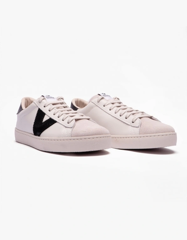 BERLIN LEATHER & SPLIT Womens Trainers White/Black