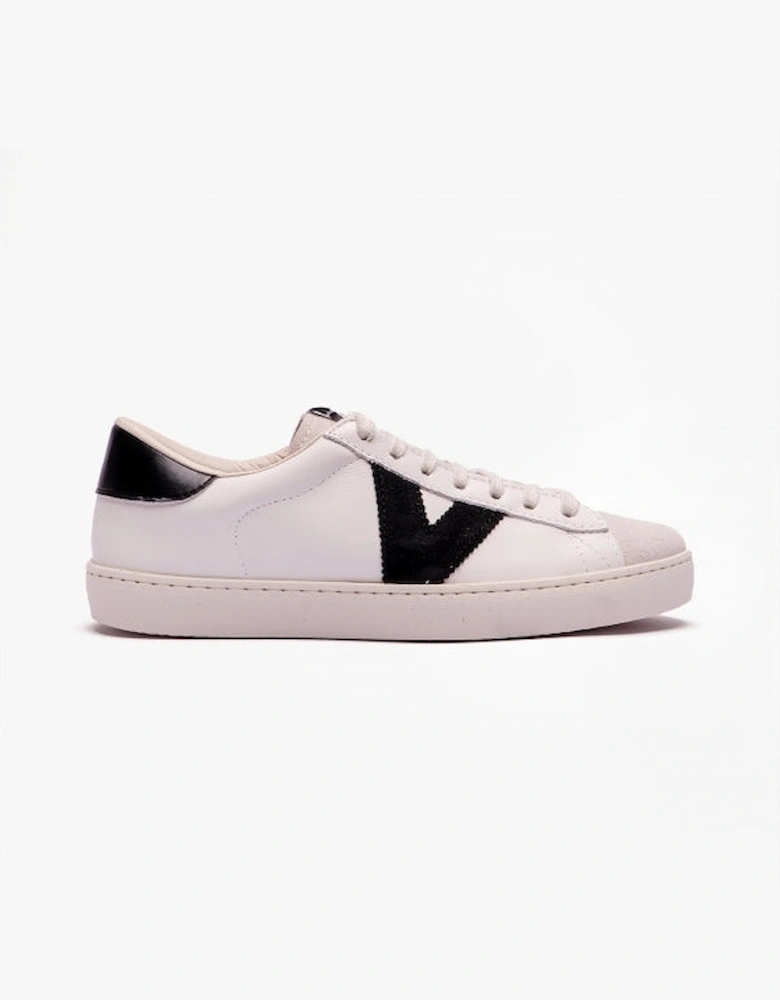 BERLIN LEATHER & SPLIT Womens Trainers White/Black