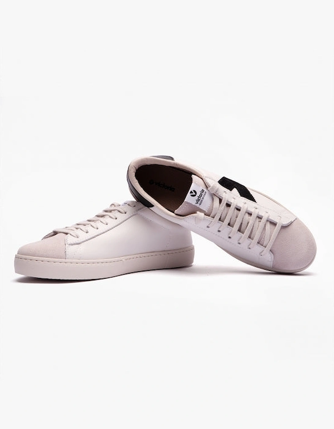 BERLIN LEATHER & SPLIT Womens Trainers White/Black