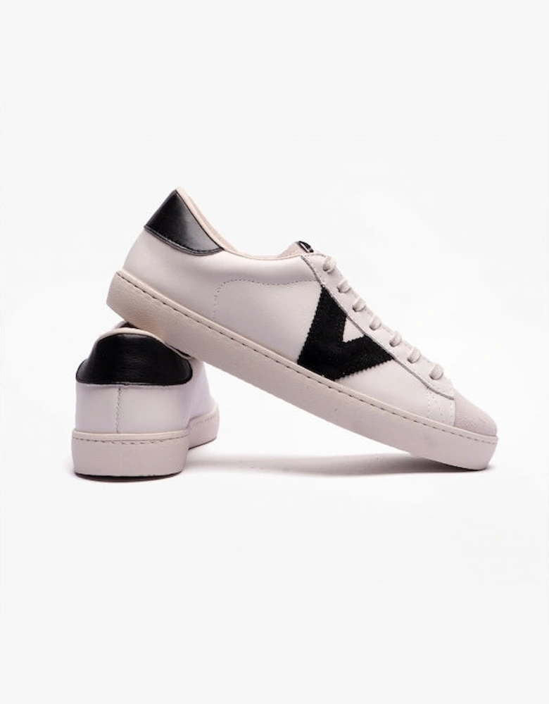 BERLIN LEATHER & SPLIT Womens Trainers White/Black