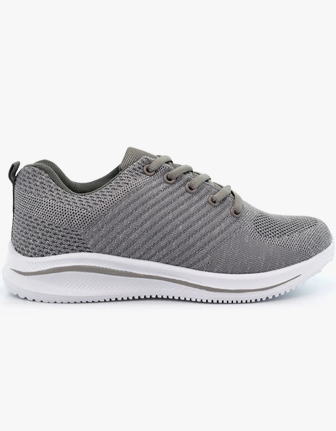 LEONA Womens Sparkle Lace Up Trainers Grey, 4 of 3