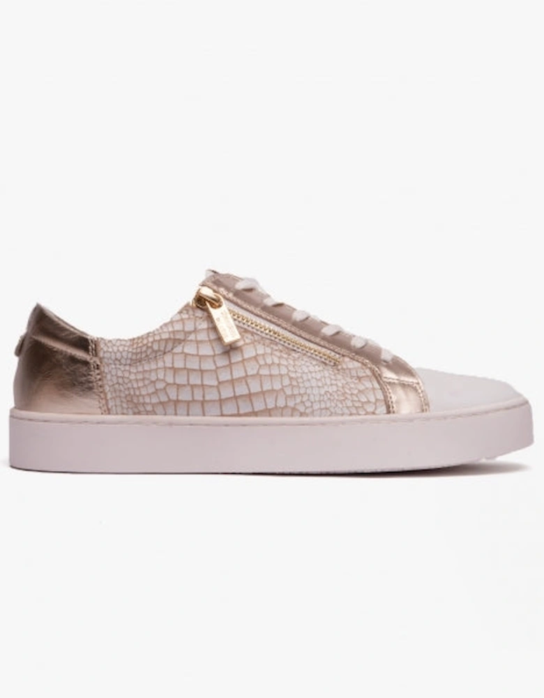 SKY Womens Casual Trainers White/ Gold