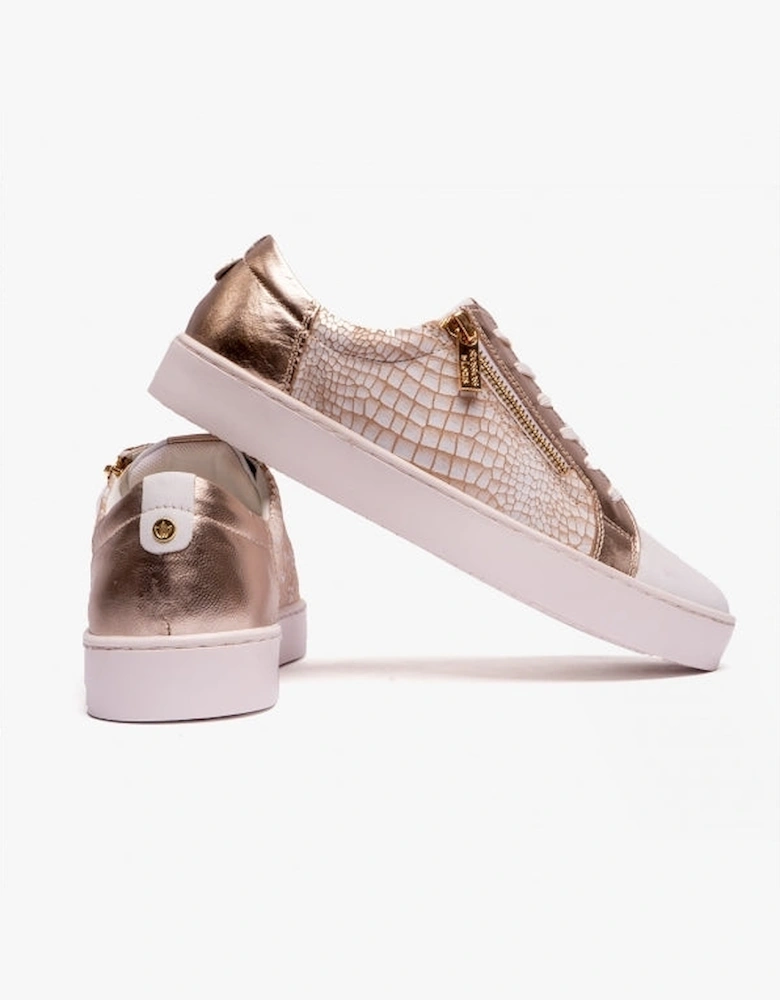 SKY Womens Casual Trainers White/ Gold