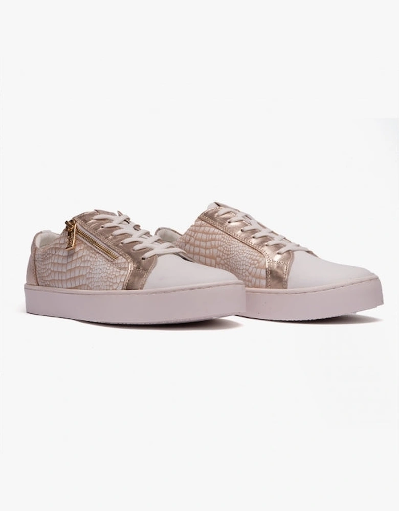 SKY Womens Casual Trainers White/ Gold