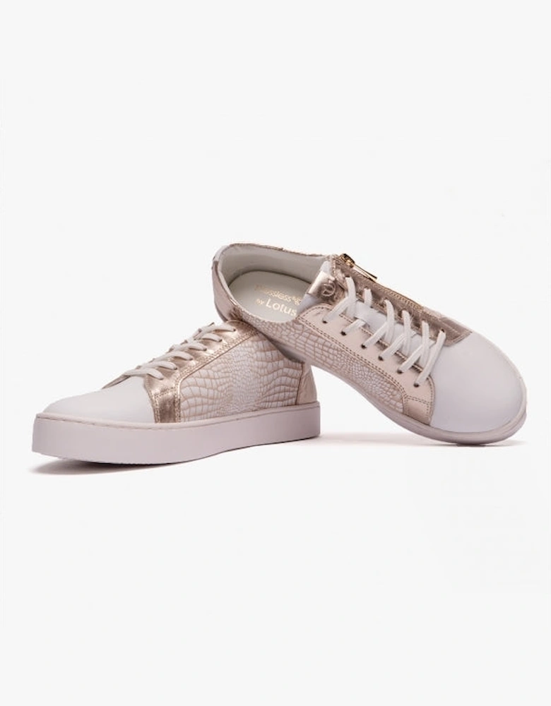 SKY Womens Casual Trainers White/ Gold