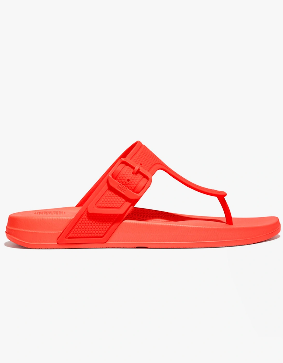 iQUSHION ADJUSTABLE Womens Buckle Flip-Flops Neon Orange