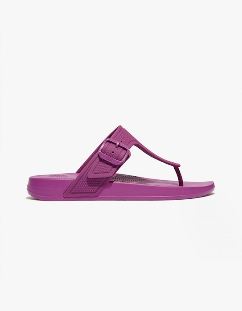 iQUSHION ADJUSTABLE Womens Buckle Flip-Flops Miami Violet