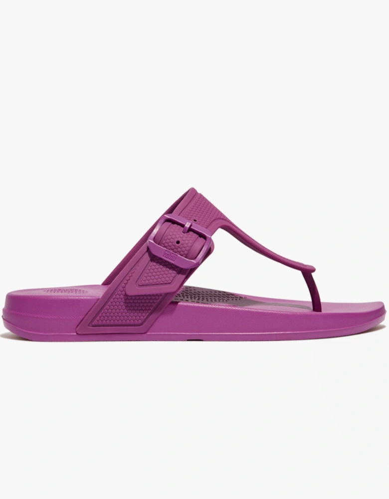 iQUSHION ADJUSTABLE Womens Buckle Flip-Flops Miami Violet