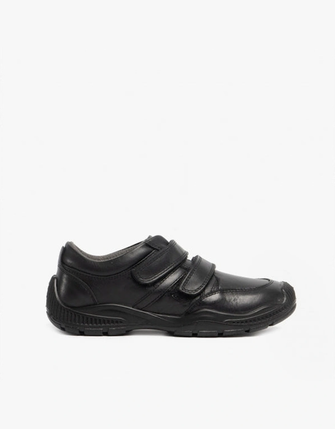 JEROME Boys Leather Touch Fasten Shoes Black