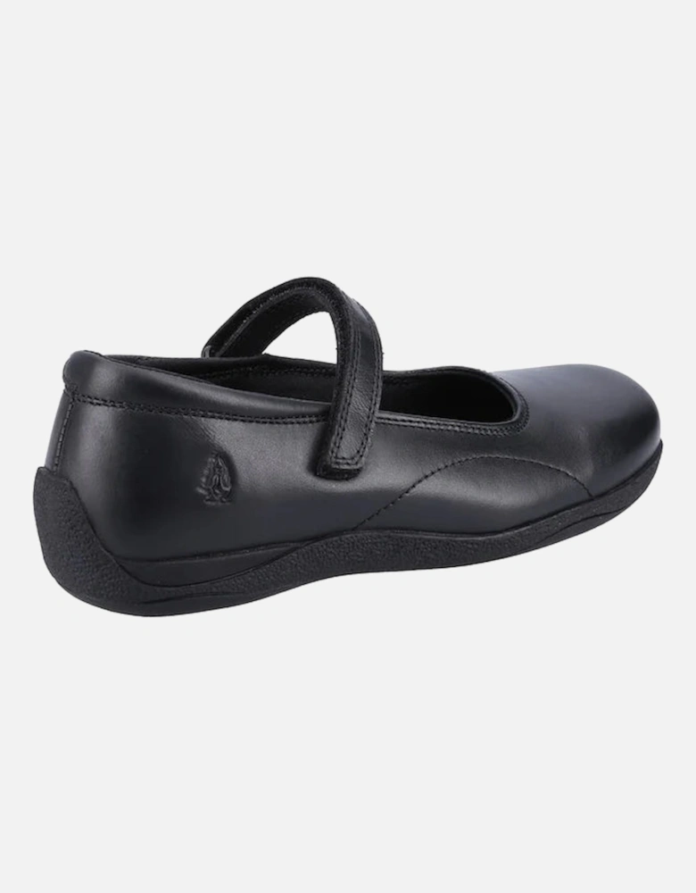 ARIA Girls Leather School Shoes Black