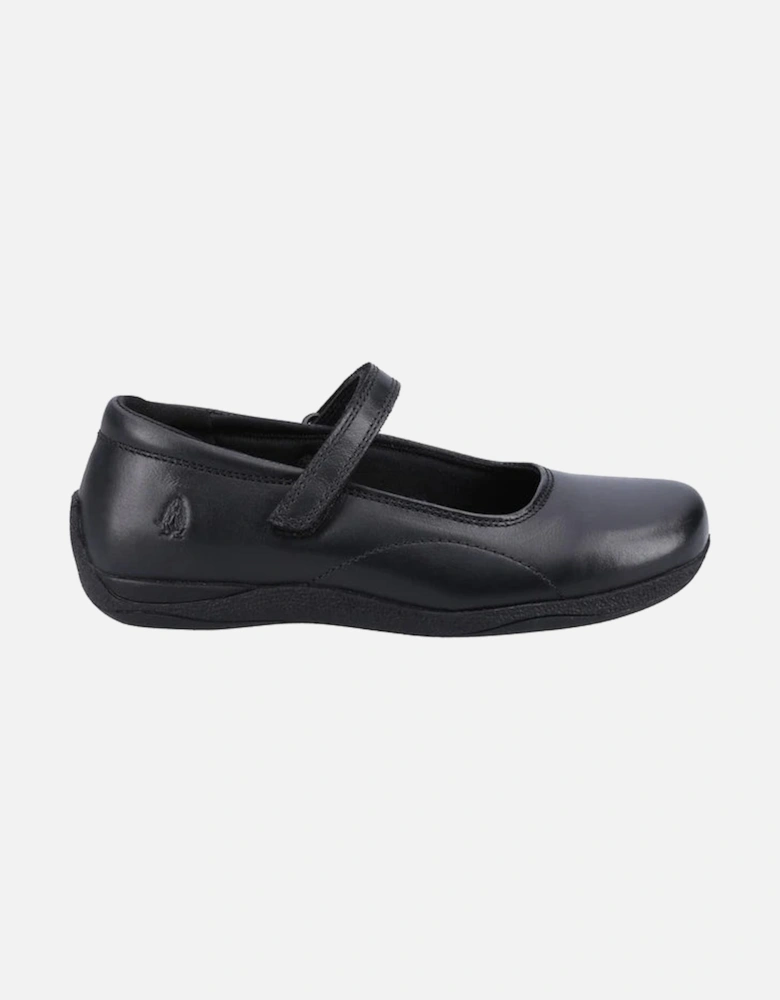 ARIA Girls Leather School Shoes Black