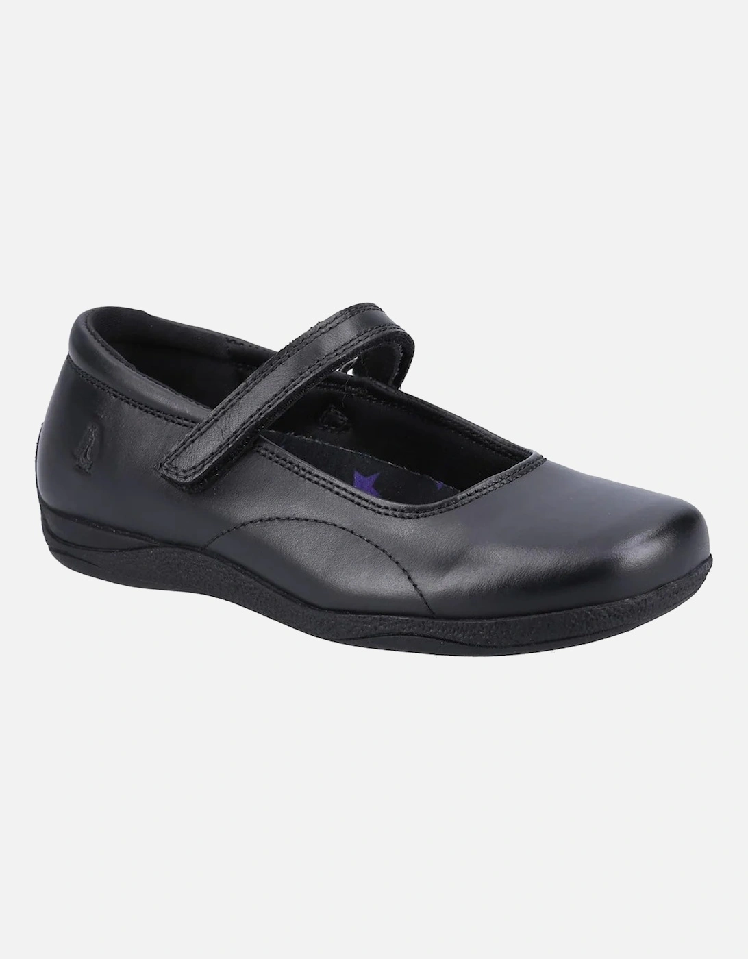 ARIA Girls Leather School Shoes Black