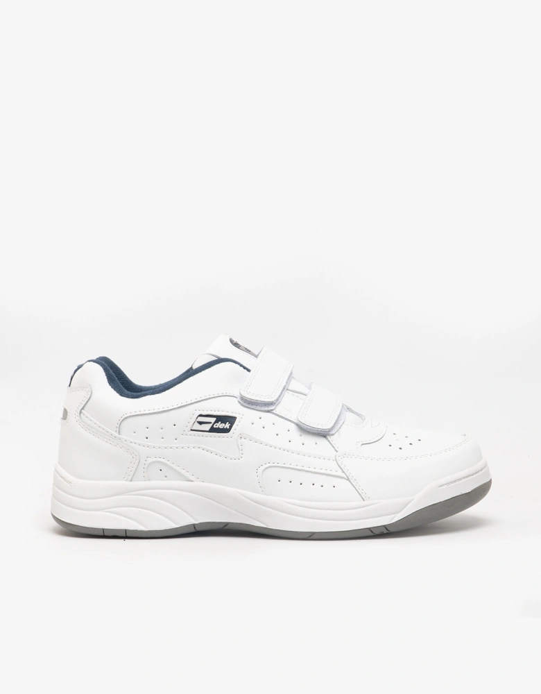 ARIZONA Mens Leather Twin Velcro Trainers White