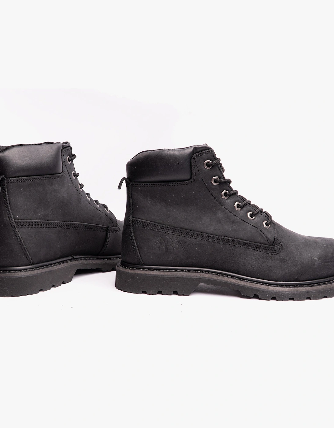 RICK Mens Leather Work Boots Black