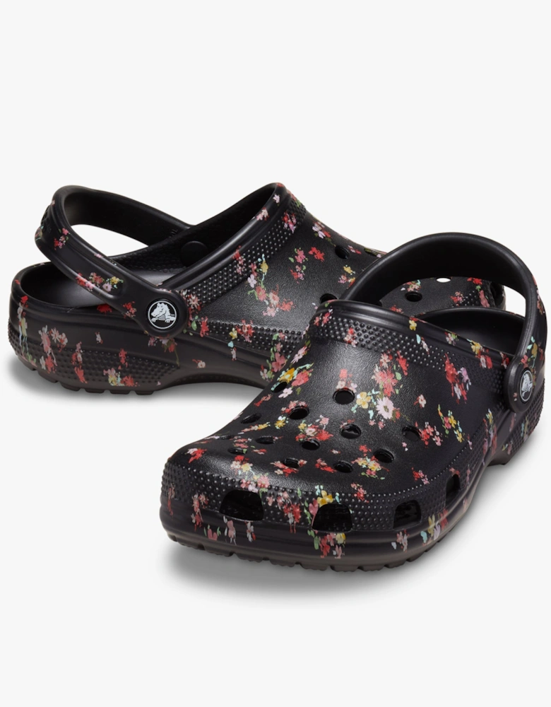 210397-001 CLASSIC DITSY FLORAL Womens Clogs Black