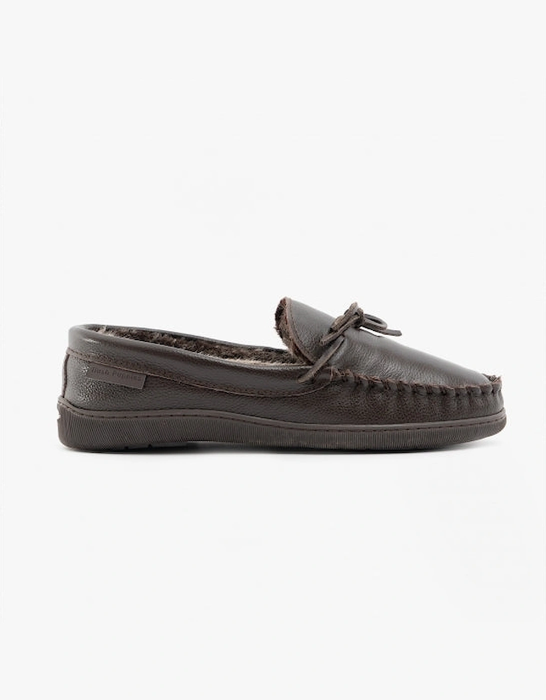 Hush Puppies Men's Hush Puppies ACE Mens Leather Mocassin Slippers Brown