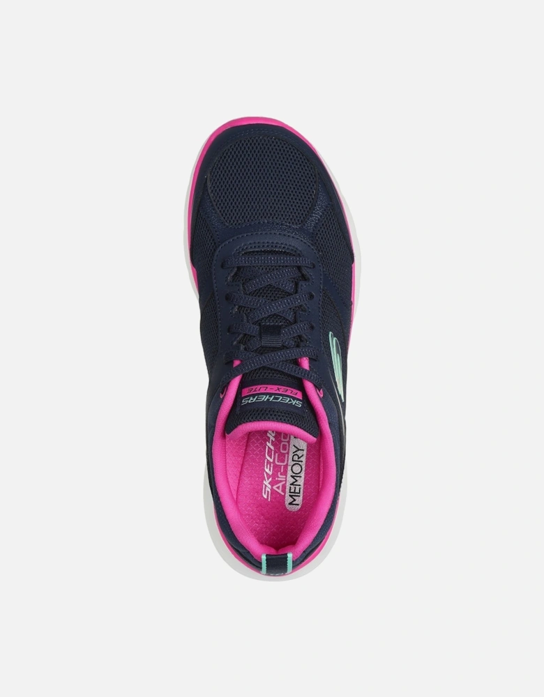 Womens Flex Appeal 5.0 Fresh Touch 150202-NVHP Navy/Hot Pink Lace Up Shoe