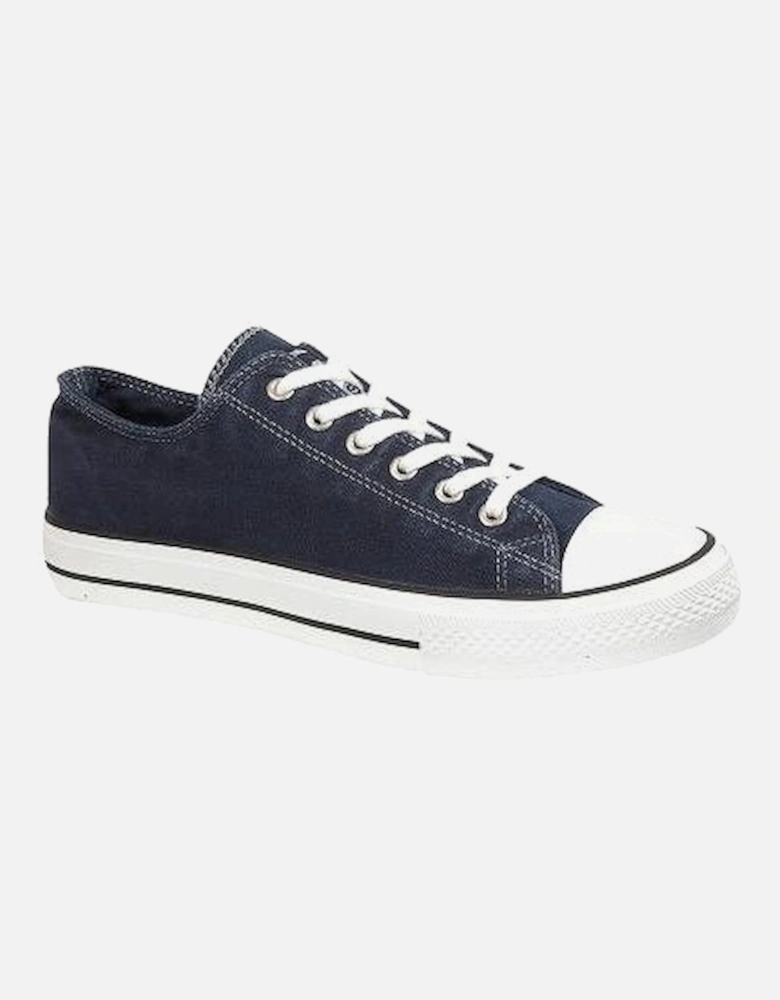 TAYLOR Unisex Canvas Lace Up Trainers Navy