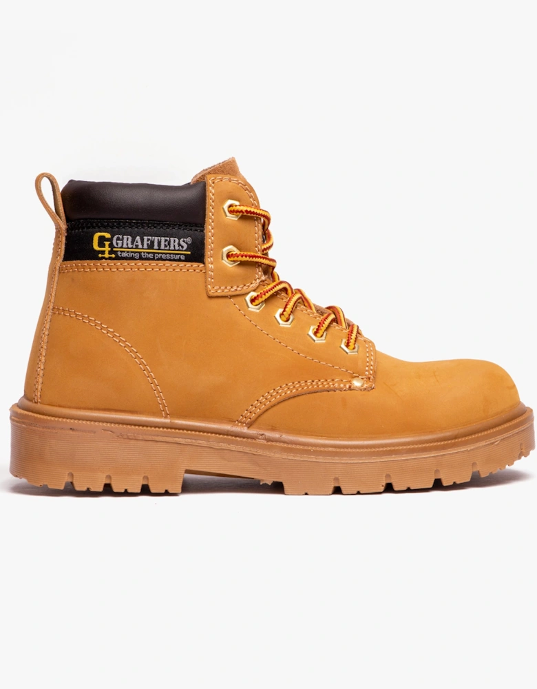 M958N Mens Leather Safety Boots Honey