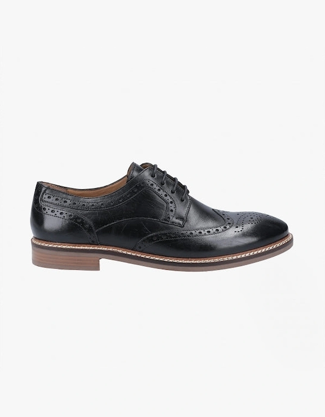 BRYSON Mens Leather Oxford Shoes Black, 5 of 4