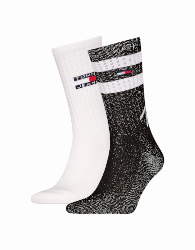 2 Pack Trainer Signature Mens Crew Socks Black