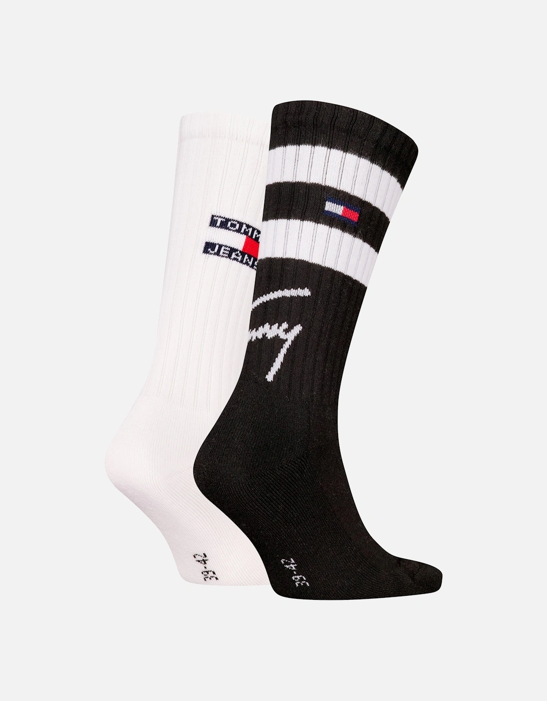 2 Pack Trainer Signature Mens Crew Socks Black