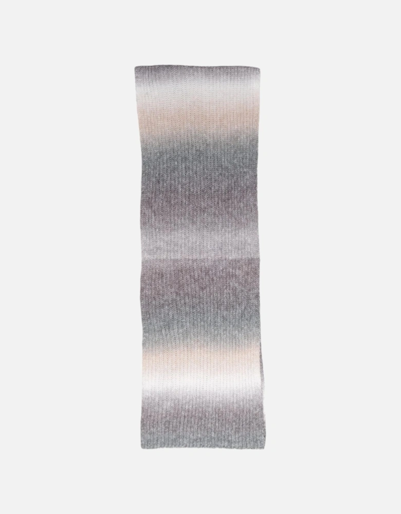 Striped Acrylic Wool Blend Scarf Women - Grey Scarves