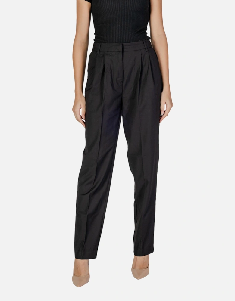 Elegant Viscose Blend Trousers Women - Black