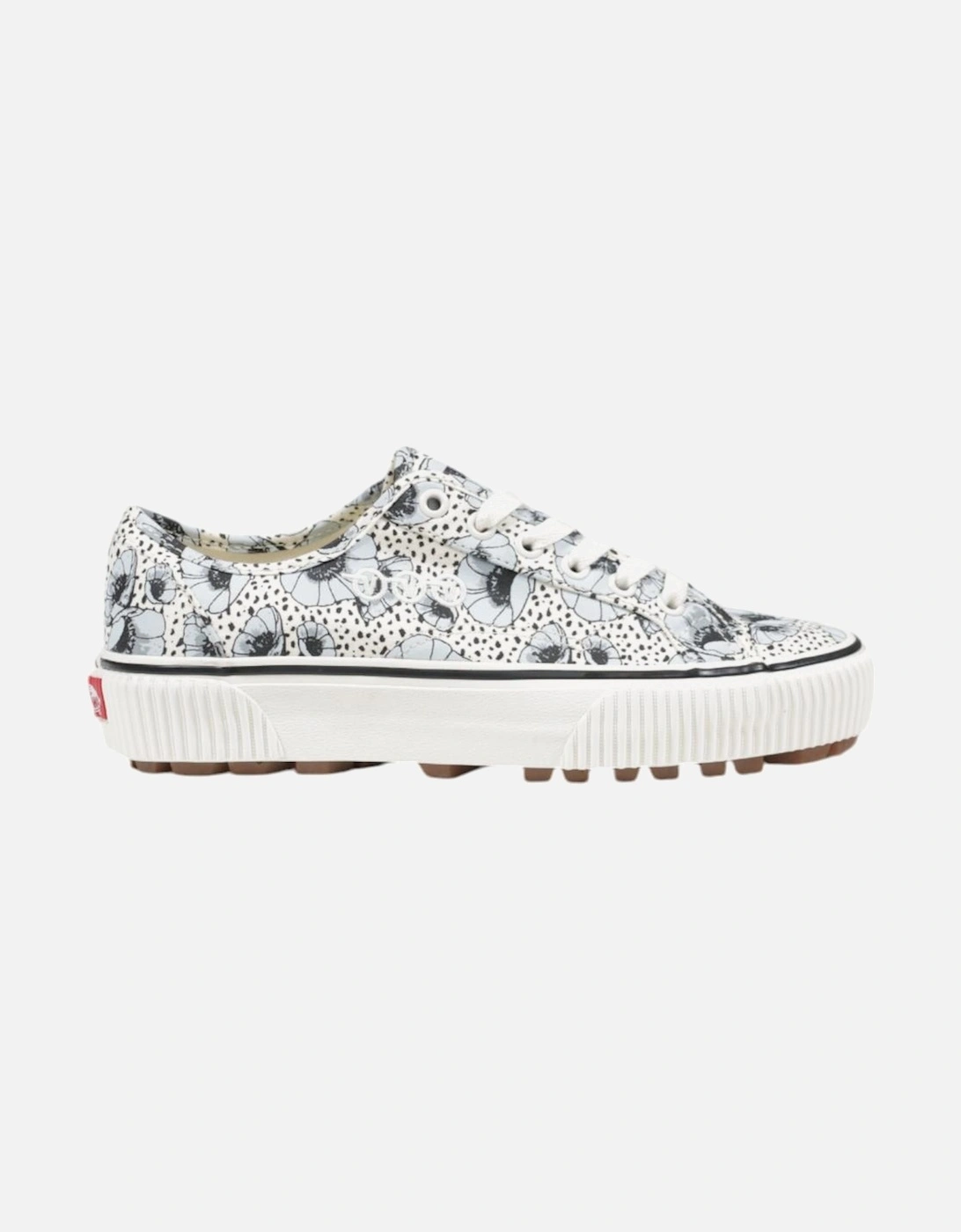 Floral Leather Shoes with Rubber Sole Women - White Sneakers, 4 of 3