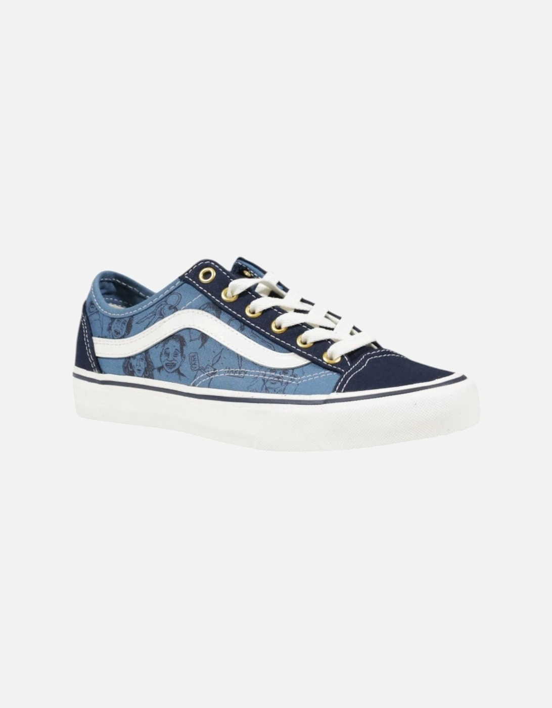 Leather Rubber-Sole Sneakers Women - Blue