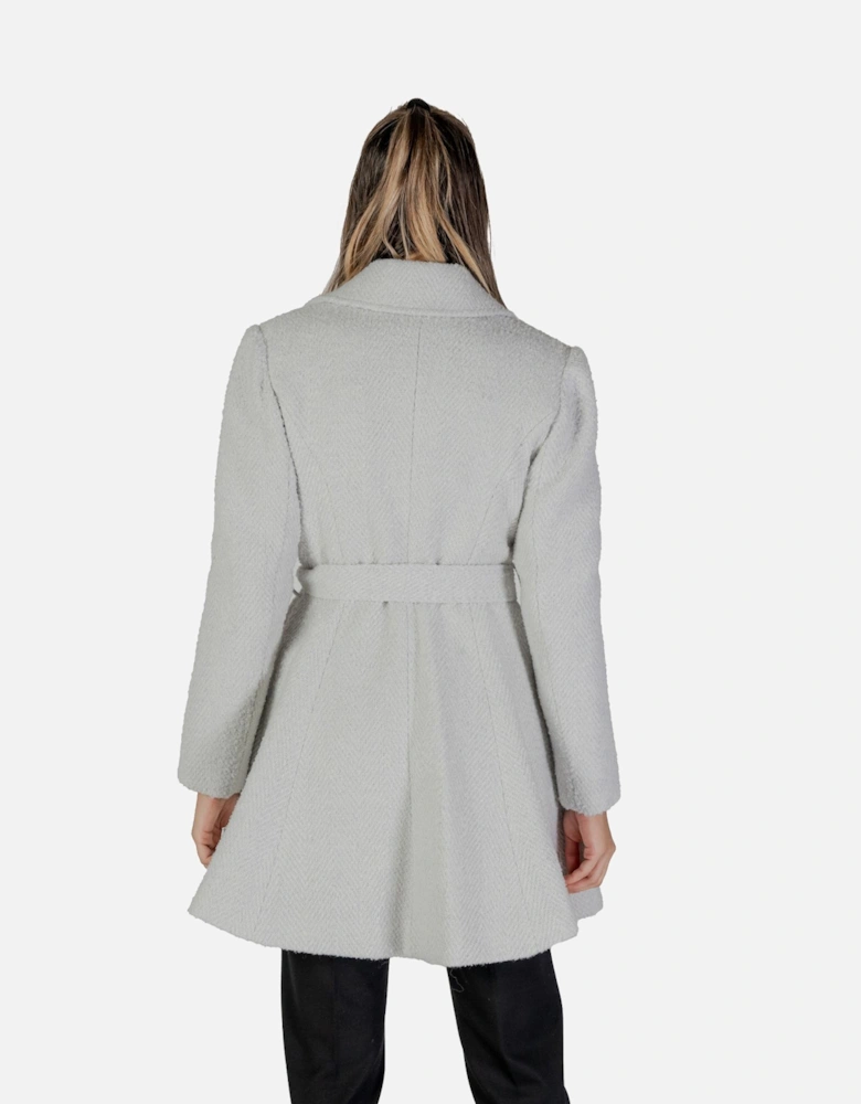 Low-Cut V-Neck Buttoned Coat Women - Grey